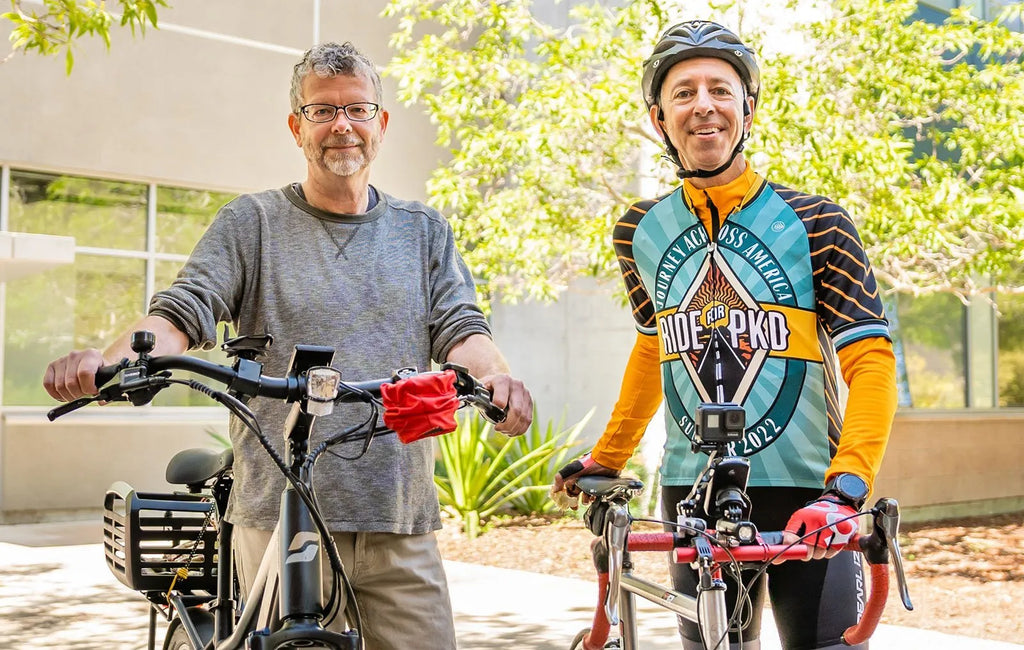 Weimbs & Frommer, PKD advocates, biking for awareness.